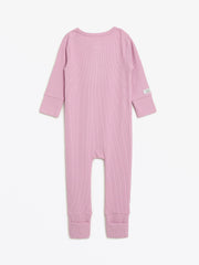 Holy Pals Onesie Solid Mauve PJ Footless Onesie Ribbed Cotton-Bamboo Blend