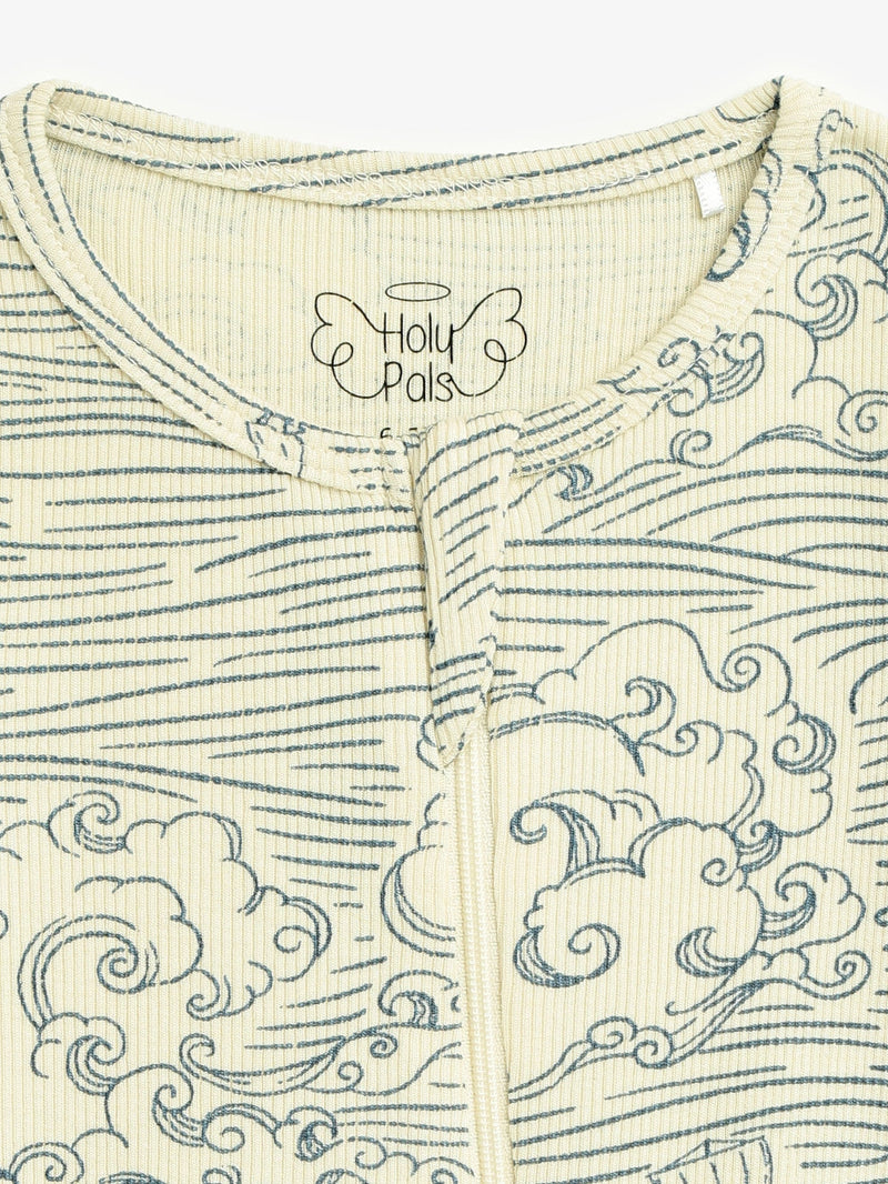Holy Pals Onesie Walking on Water PJ Footed Onesie Ribbed Cotton-Bamboo Blend