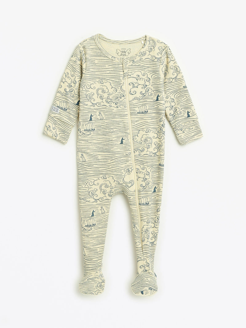 Holy Pals Onesie Walking on Water PJ Footed Onesie Ribbed Cotton-Bamboo Blend