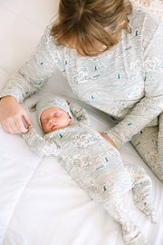 Holy Pals Onesie Walking on Water PJ Footed Onesie Ribbed Cotton-Bamboo Blend