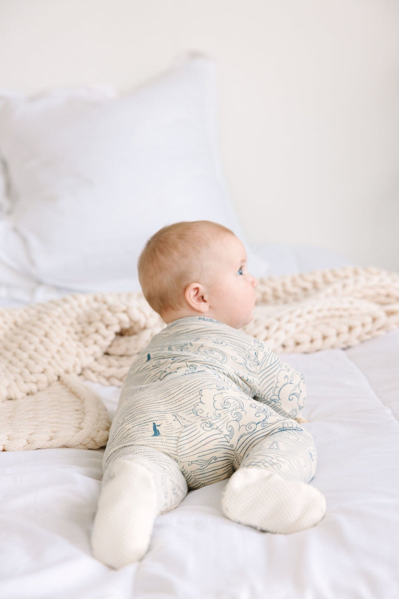 Holy Pals Onesie Walking on Water PJ Footed Onesie Ribbed Cotton-Bamboo Blend