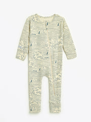 Holy Pals Onesie Walking on Water PJ Footless Onesie Ribbed Cotton-Bamboo Blend