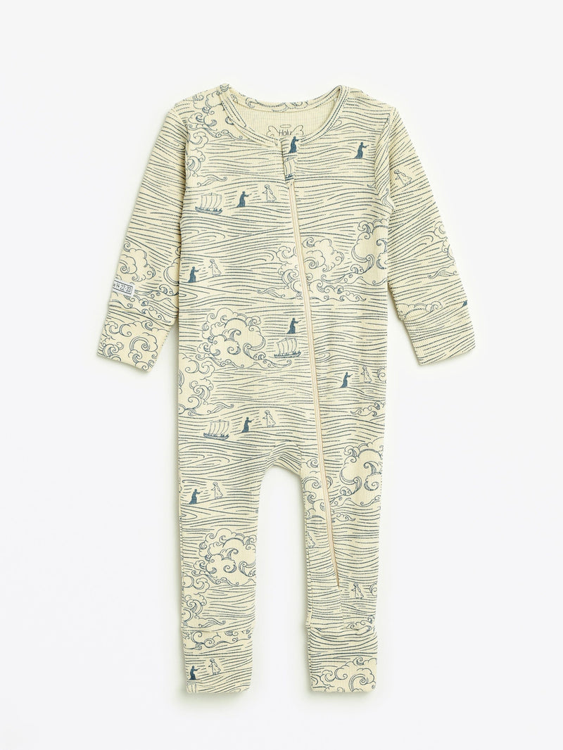 Holy Pals Onesie Walking on Water PJ Footless Onesie Ribbed Cotton-Bamboo Blend