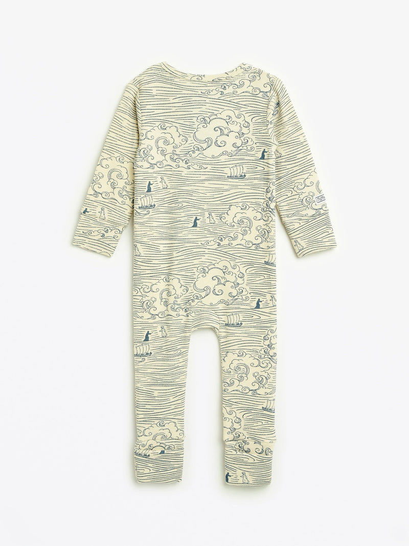Holy Pals Onesie Walking on Water PJ Footless Onesie Ribbed Cotton-Bamboo Blend