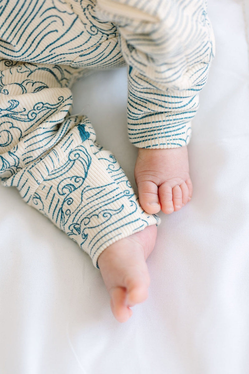 Holy Pals Onesie Walking on Water PJ Footless Onesie Ribbed Cotton-Bamboo Blend