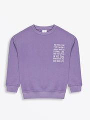 Holy Pals Sweater Eternal Life Purple Fleece Crewneck