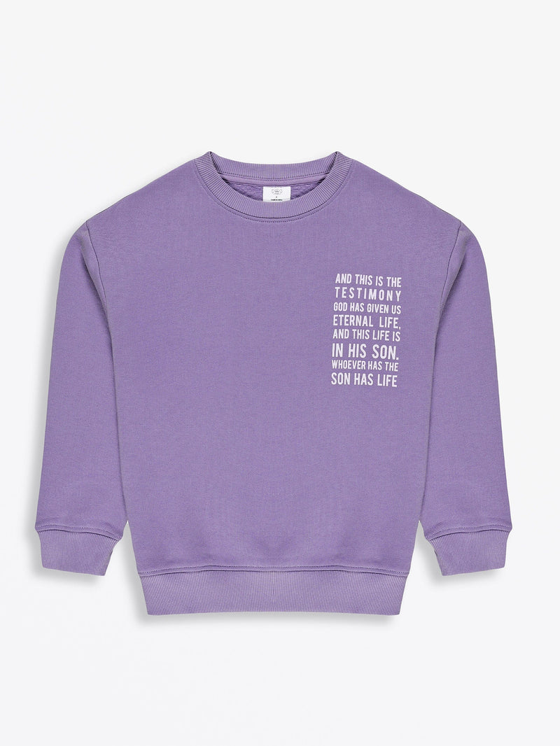 Holy Pals Sweater Eternal Life Purple Fleece Crewneck