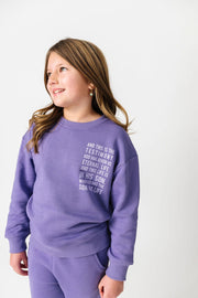 Holy Pals Sweater Eternal Life Purple Fleece Crewneck