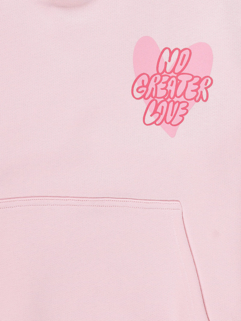 Holy Pals Sweater No Greater Love Pink Cotton Fleece Hoodie