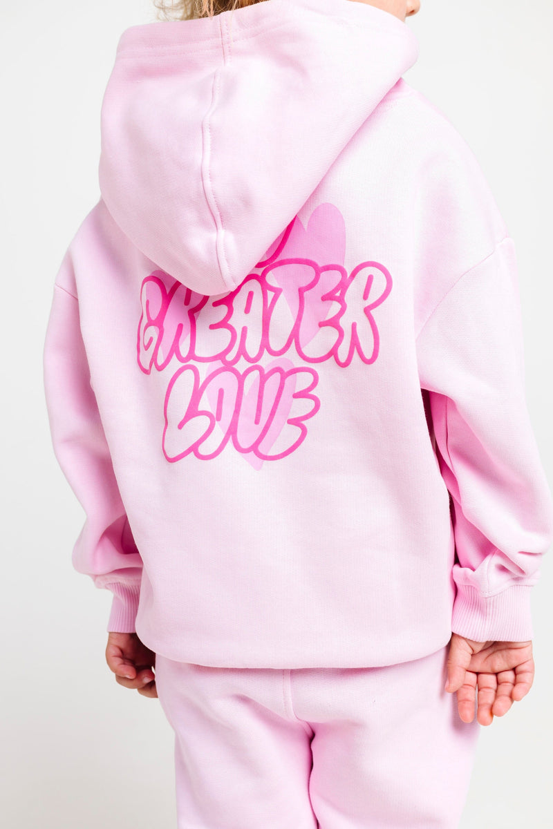 Holy Pals Sweater No Greater Love Pink Cotton Fleece Hoodie