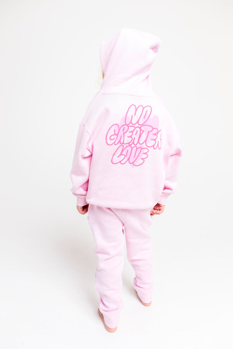 Holy Pals Sweater No Greater Love Pink Cotton Fleece Hoodie