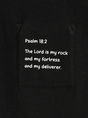 Holy Pals T-Shirt Black Prayer Pocket Long Sleeve Shirt Cotton
