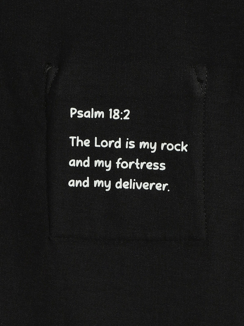 Holy Pals T-Shirt Black Prayer Pocket Long Sleeve Shirt Cotton