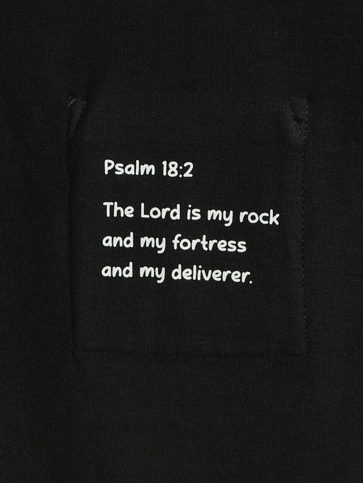 Holy Pals T-Shirt Black Prayer Pocket Long Sleeve Shirt Cotton