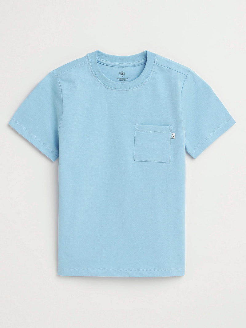 Holy Pals T-Shirt Blue Prayer Pocket Short Sleeve T-Shirt Cotton