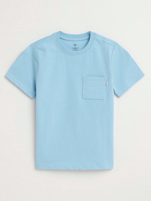 Holy Pals T-Shirt Blue Prayer Pocket Short Sleeve T-Shirt Cotton