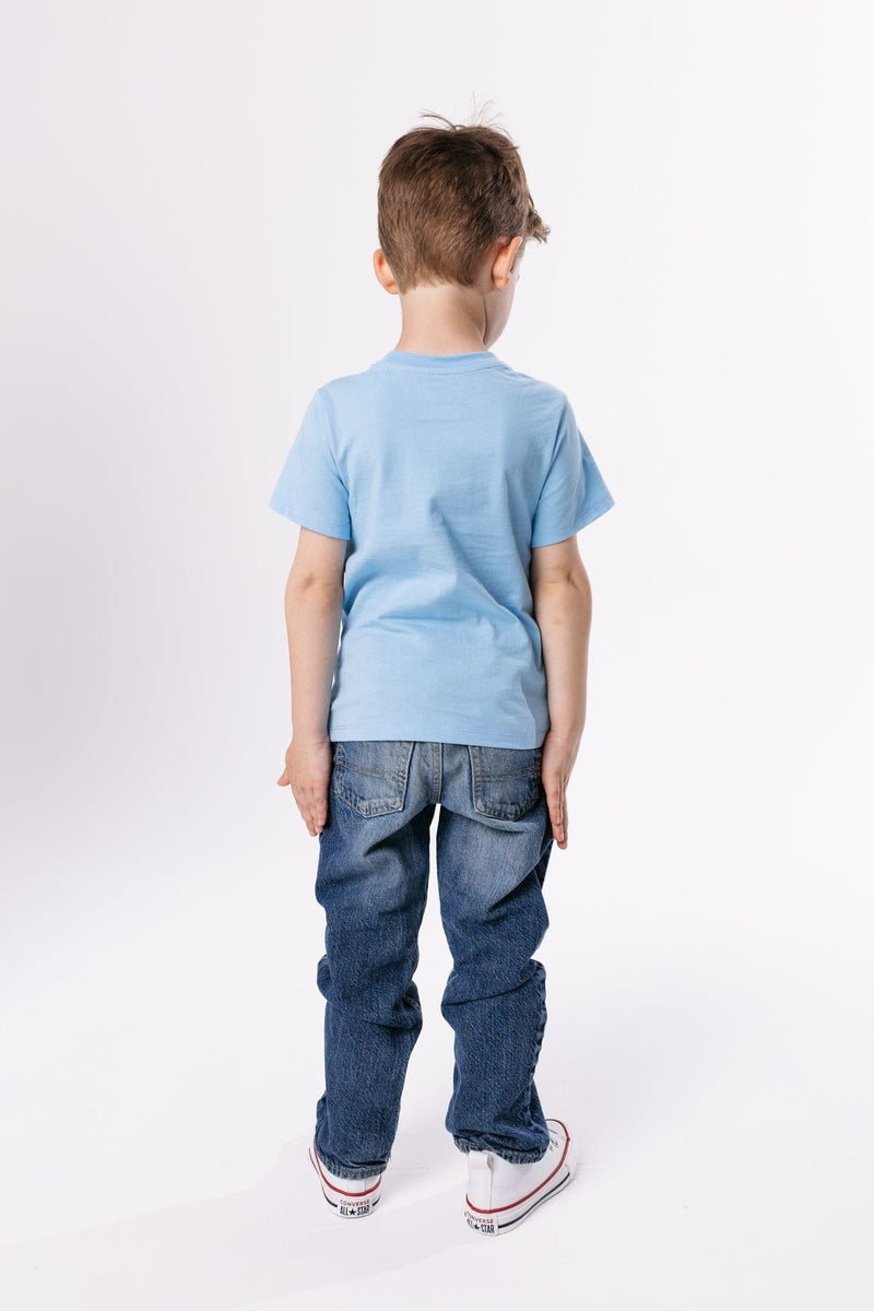 Holy Pals T-Shirt Blue Prayer Pocket Short Sleeve T-Shirt Cotton