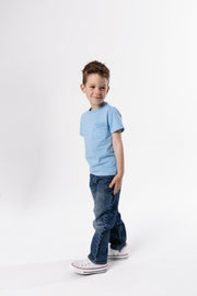 Holy Pals T-Shirt Blue Prayer Pocket Short Sleeve T-Shirt Cotton