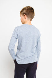 Holy Pals T-Shirt Heather Gray Prayer Pocket Long Sleeve T-Shirt Cotton