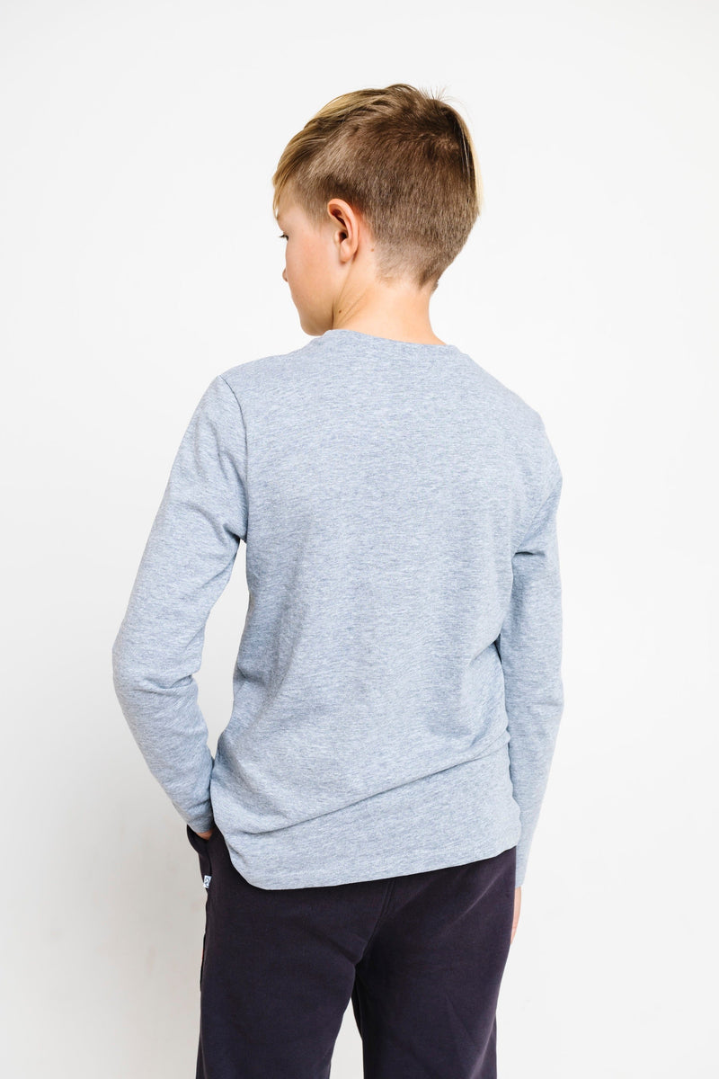 Holy Pals T-Shirt Heather Gray Prayer Pocket Long Sleeve T-Shirt Cotton
