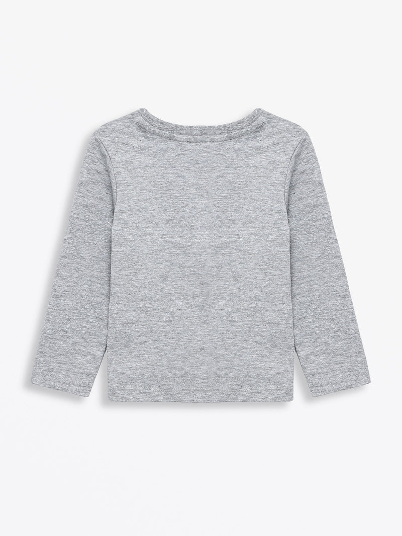 Holy Pals T-Shirt Heather Gray Prayer Pocket Long Sleeve T-Shirt Cotton
