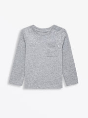 Holy Pals T-Shirt Heather Gray Prayer Pocket Long Sleeve T-Shirt Cotton