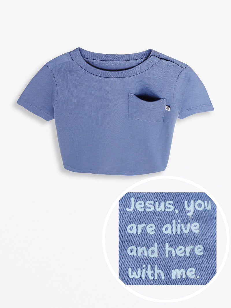Holy Pals T-Shirt Infinity Prayer Pocket Short Sleeve T-Shirt Cotton