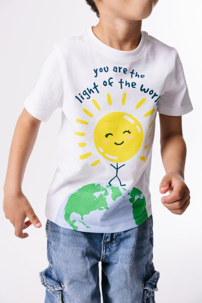 Holy Pals T-Shirt Light of the World Short Sleeve T-Shirt Cotton