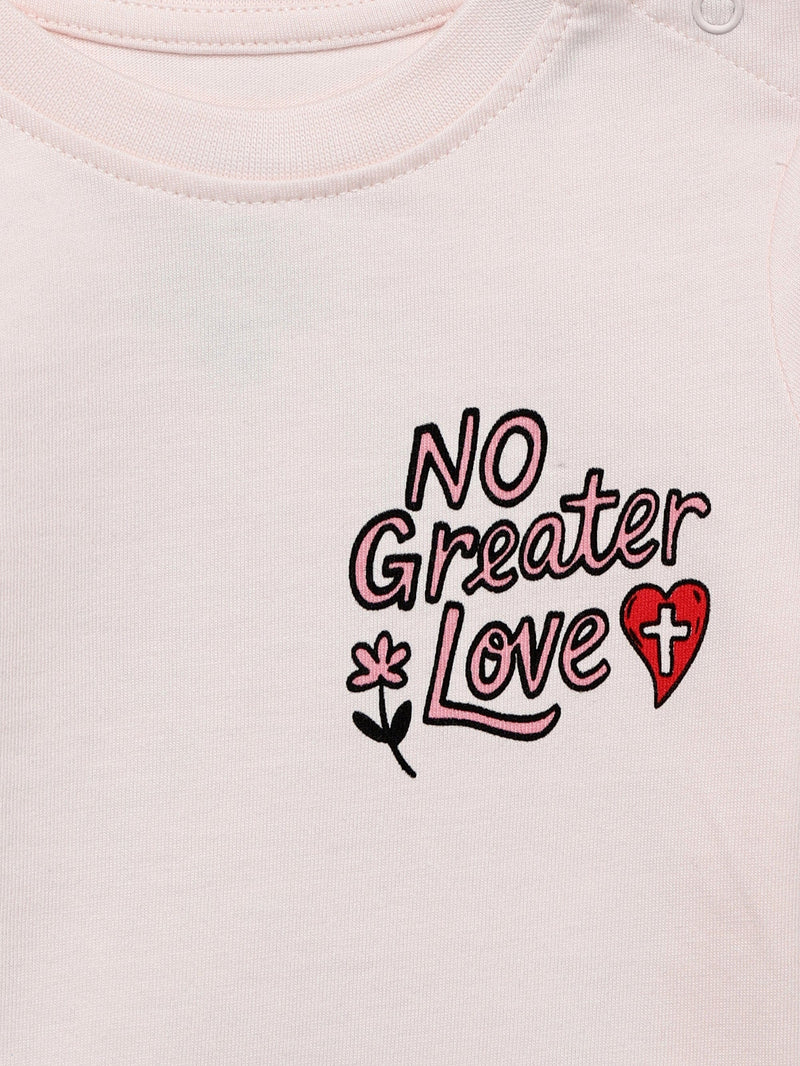 Holy Pals T-Shirt No Greater Love Pink Short Sleeve T-Shirt Cotton