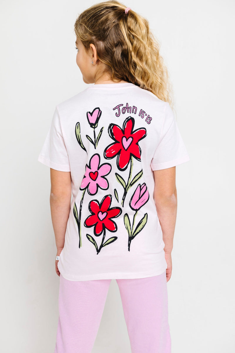 Holy Pals T-Shirt No Greater Love Pink Short Sleeve T-Shirt Cotton