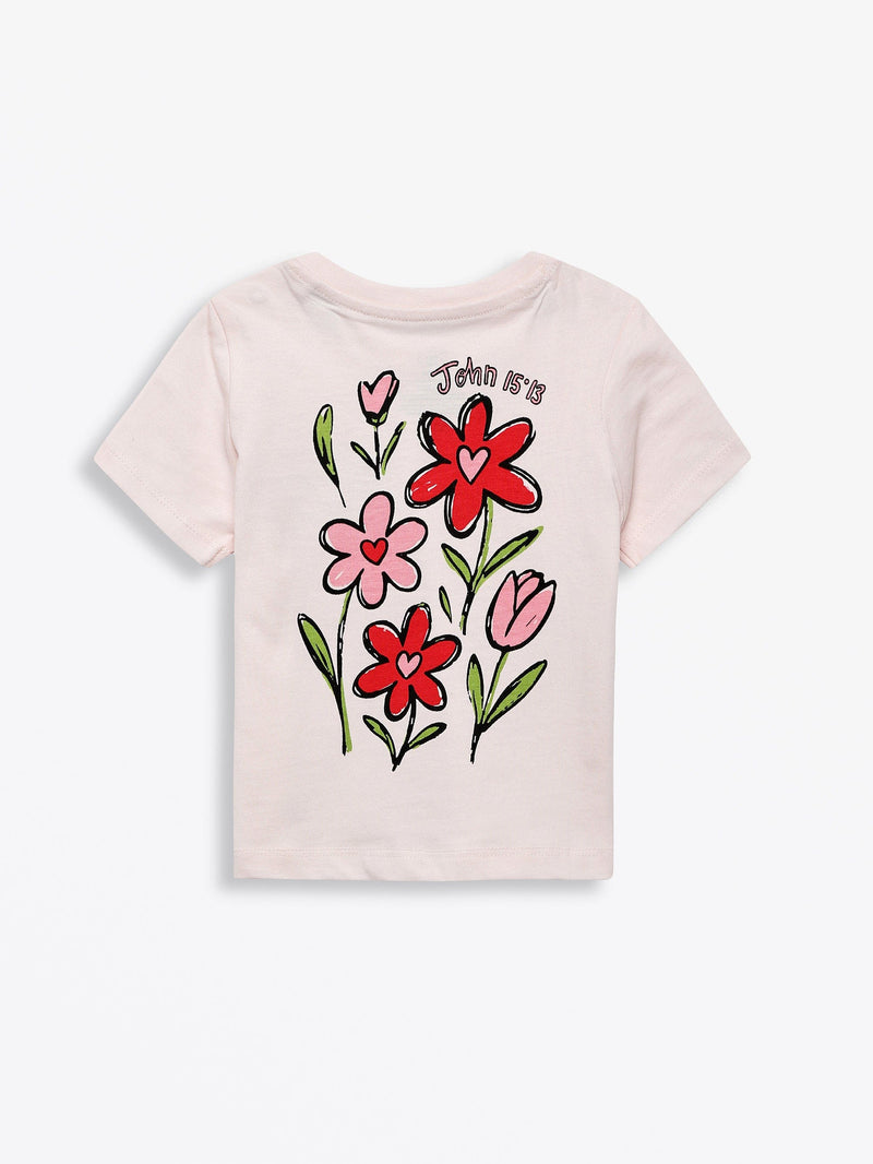 Holy Pals T-Shirt No Greater Love Pink Short Sleeve T-Shirt Cotton