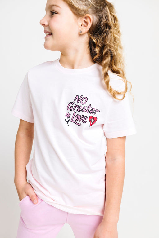 Holy Pals T-Shirt No Greater Love Pink Short Sleeve T-Shirt Cotton