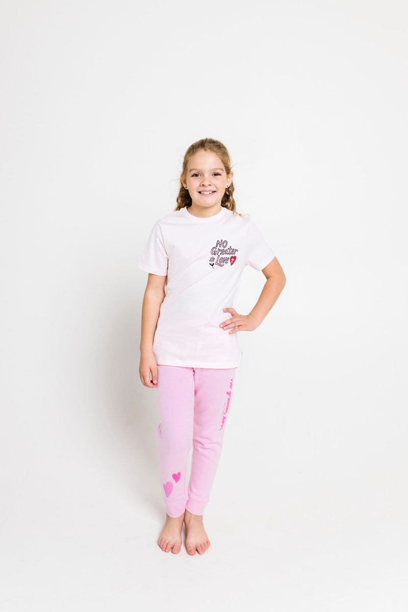 Holy Pals T-Shirt No Greater Love Pink Short Sleeve T-Shirt Cotton