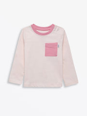 Holy Pals T-Shirt Pink Prayer Pocket Long Sleeve T-Shirt Cotton