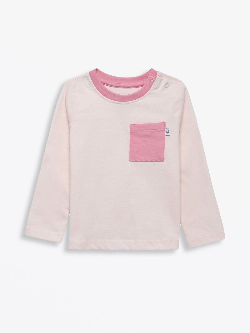 Holy Pals T-Shirt Pink Prayer Pocket Long Sleeve T-Shirt Cotton