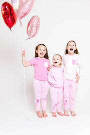 Holy Pals T-Shirt Pink Prayer Pocket Long Sleeve T-Shirt Cotton
