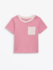 Holy Pals T-Shirt Pink Prayer Pocket Short Sleeve T-Shirt Cotton