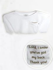 Holy Pals T-Shirt White Prayer Pocket Long Sleeve Shirt Cotton