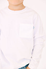 Holy Pals T-Shirt White Prayer Pocket Long Sleeve Shirt Cotton