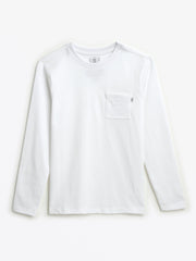 Holy Pals T-Shirt White Prayer Pocket Long Sleeve Shirt Cotton