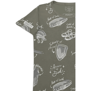 Holy Pals Two Piece Armor of God Green PJ Short Sleeve & Pants Set Bamboo