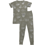 Holy Pals Two Piece Armor of God Green PJ Short Sleeve & Pants Set Bamboo