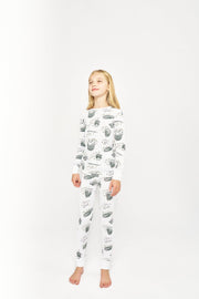 Holy Pals Two Piece Armor of God White PJ Long Sleeve & Pants Set Bamboo