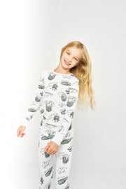 Holy Pals Two Piece Armor of God White PJ Long Sleeve & Pants Set Bamboo