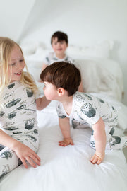 Holy Pals Two Piece Armor of God White PJ Short Sleeve & Pants Set Bamboo