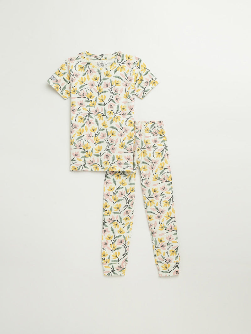 Holy Pals Two Piece Consider the Lilies Short Sleeve Set Cotton