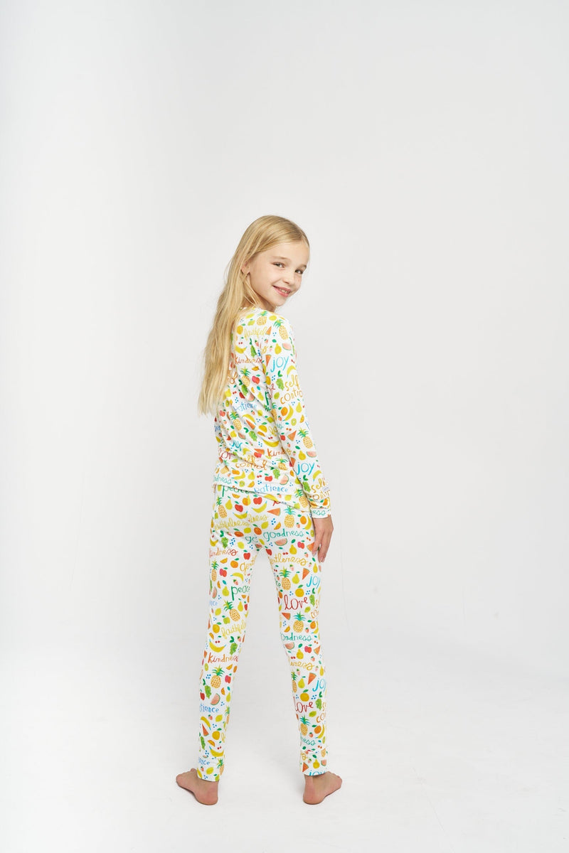 Holy Pals Two Piece Fruit of the Spirit PJ Long Sleeve & Pants Set Bamboo