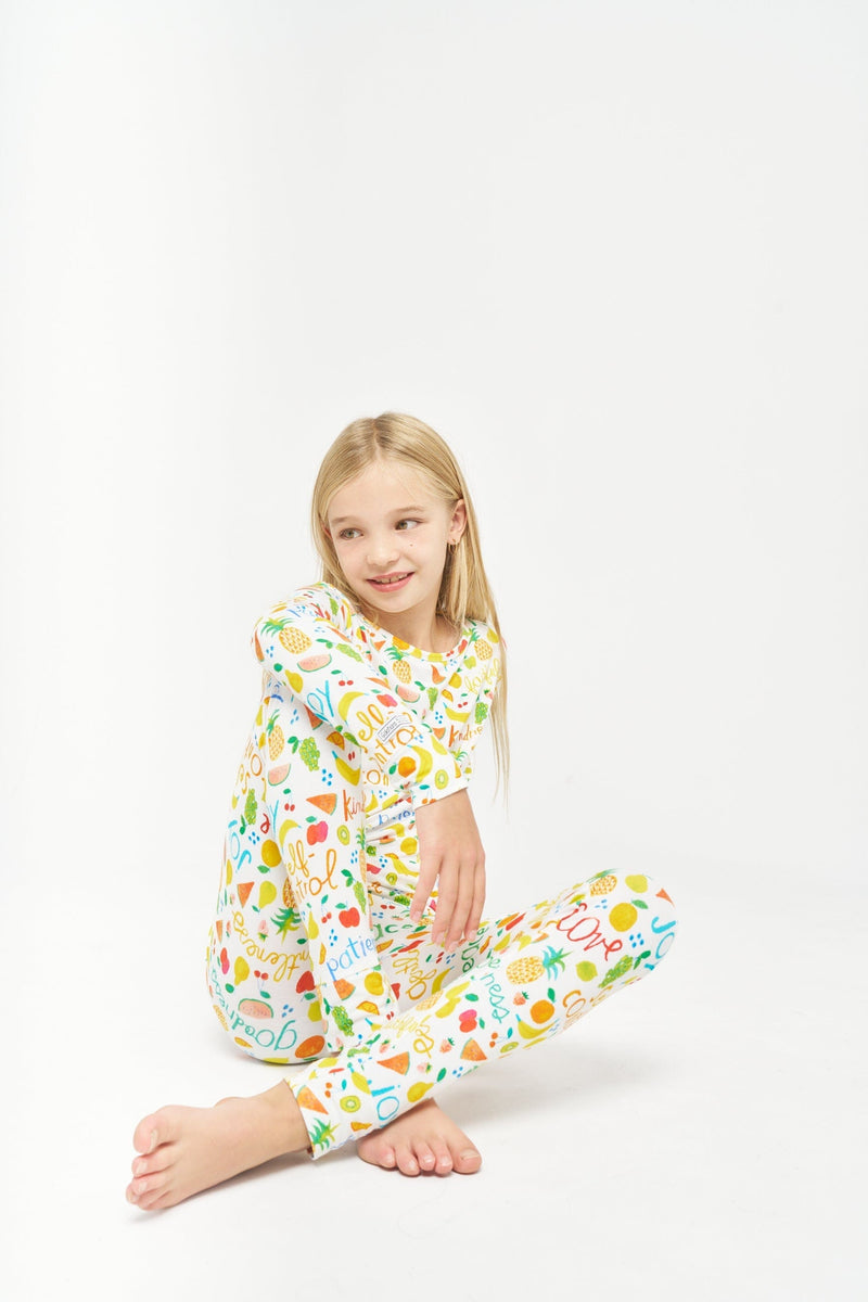 Holy Pals Two Piece Fruit of the Spirit PJ Long Sleeve & Pants Set Bamboo