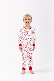 Holy Pals Two Piece He First Loved Us Red PJ Long Sleeve Set Cotton