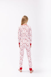 Holy Pals Two Piece He First Loved Us Red PJ Long Sleeve Set Cotton